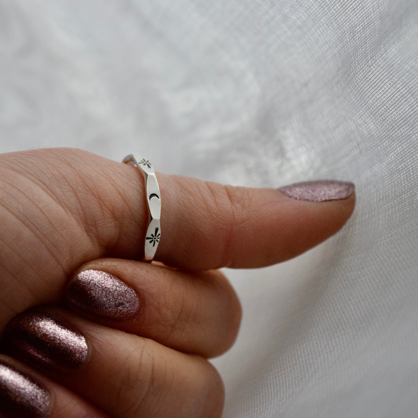 Stamped Celestial Ring size 10