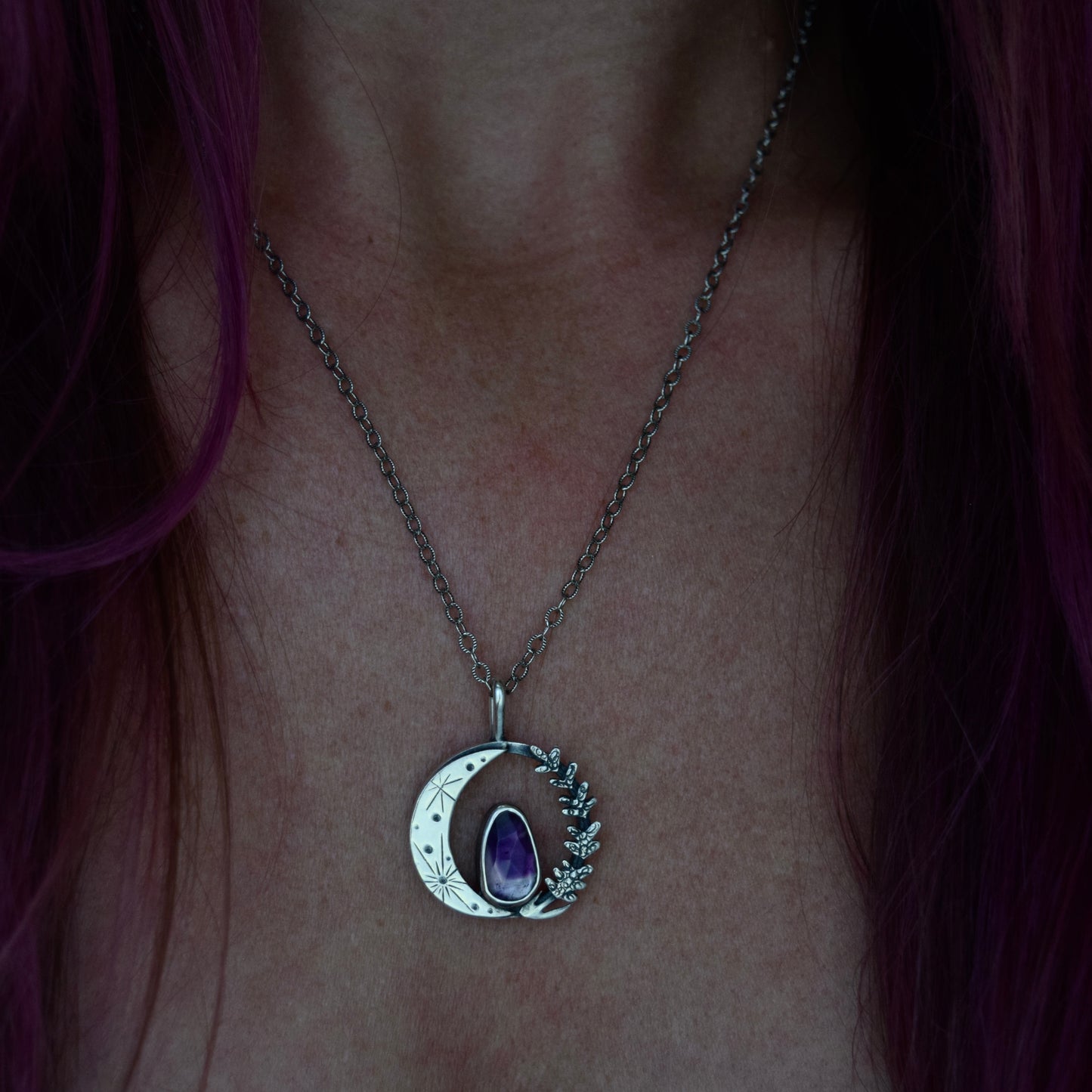 Lavender Necklace with Atomic Amethyst