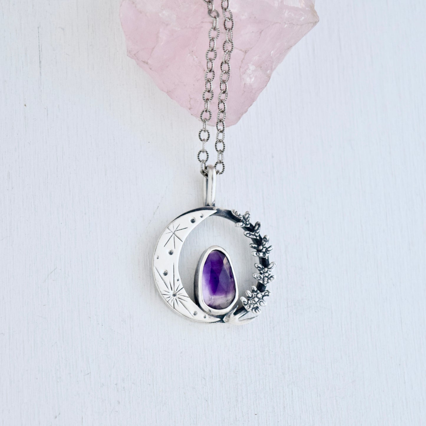 Lavender Necklace with Atomic Amethyst