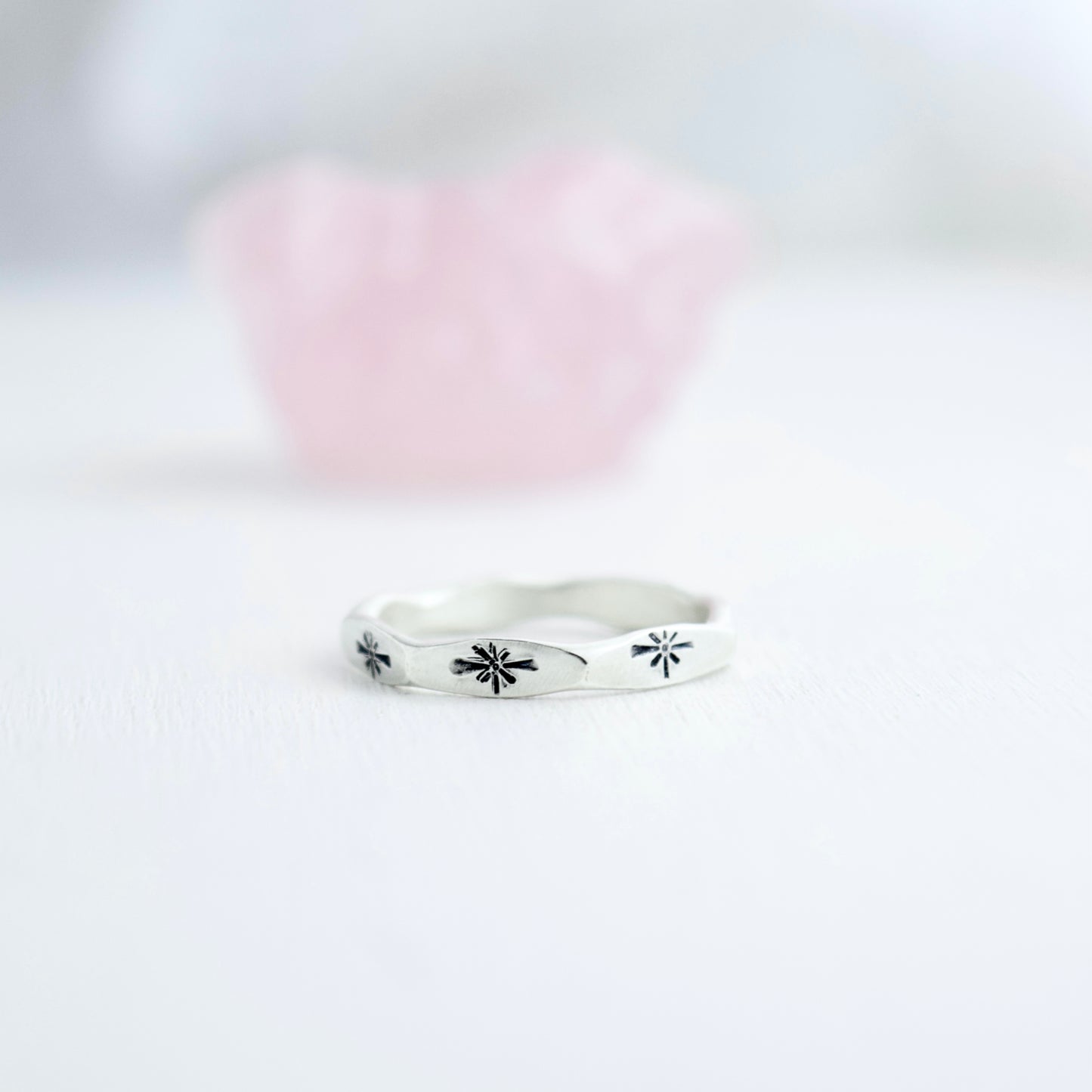 Stamped Starburst Ring size 7