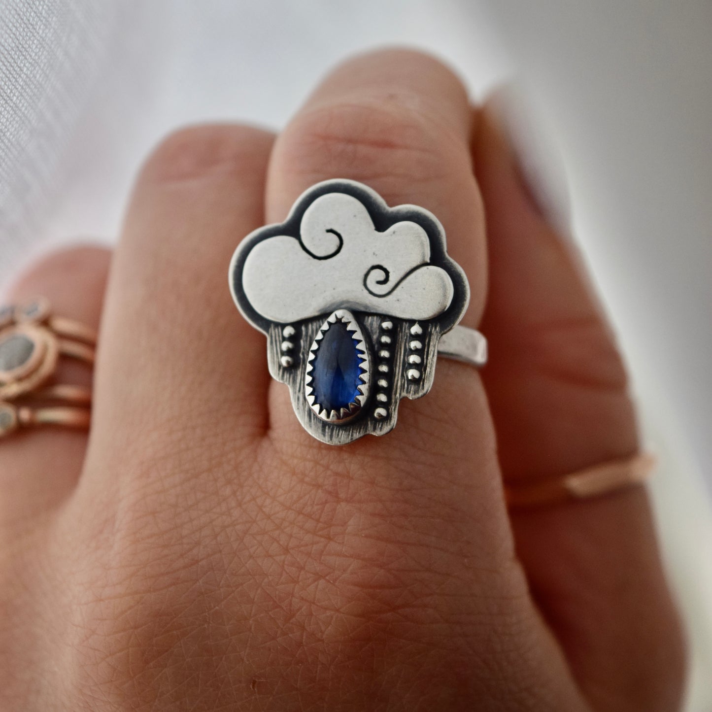 Little Dark Cloud Ring with Kyanite size 6
