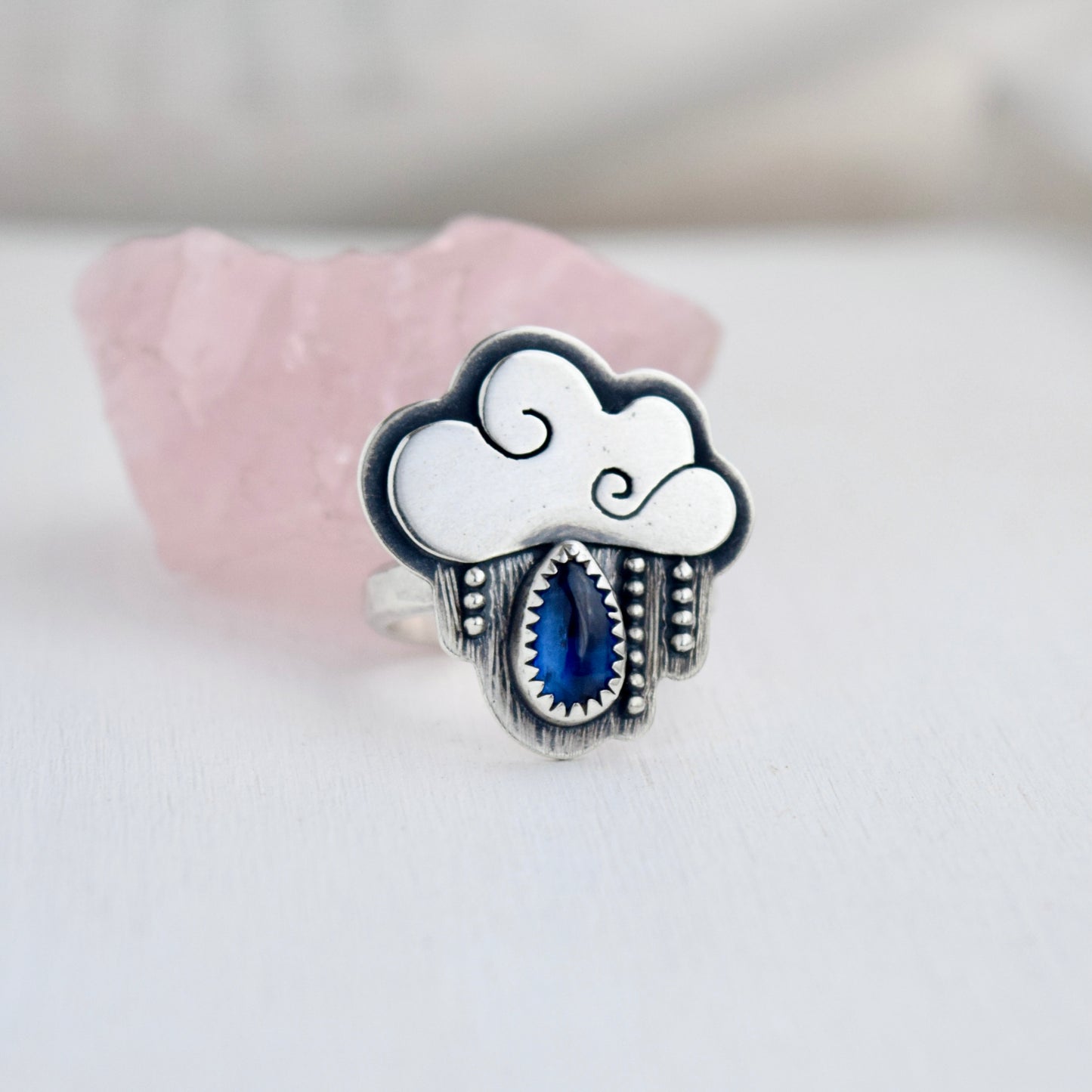 Little Dark Cloud Ring with Kyanite size 6