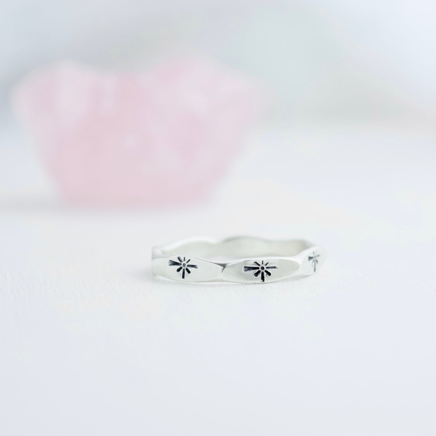 Stamped Starburst Ring size 7