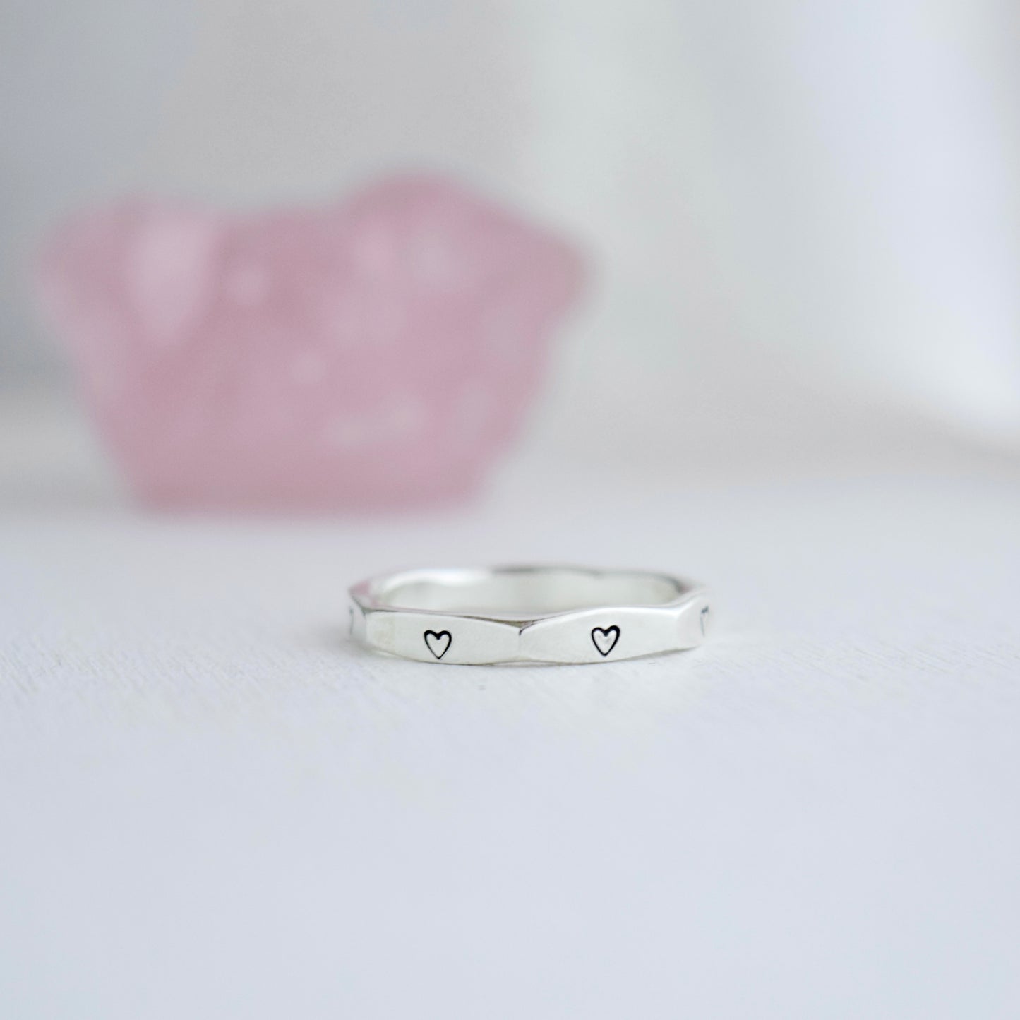 Stamped Heart Ring