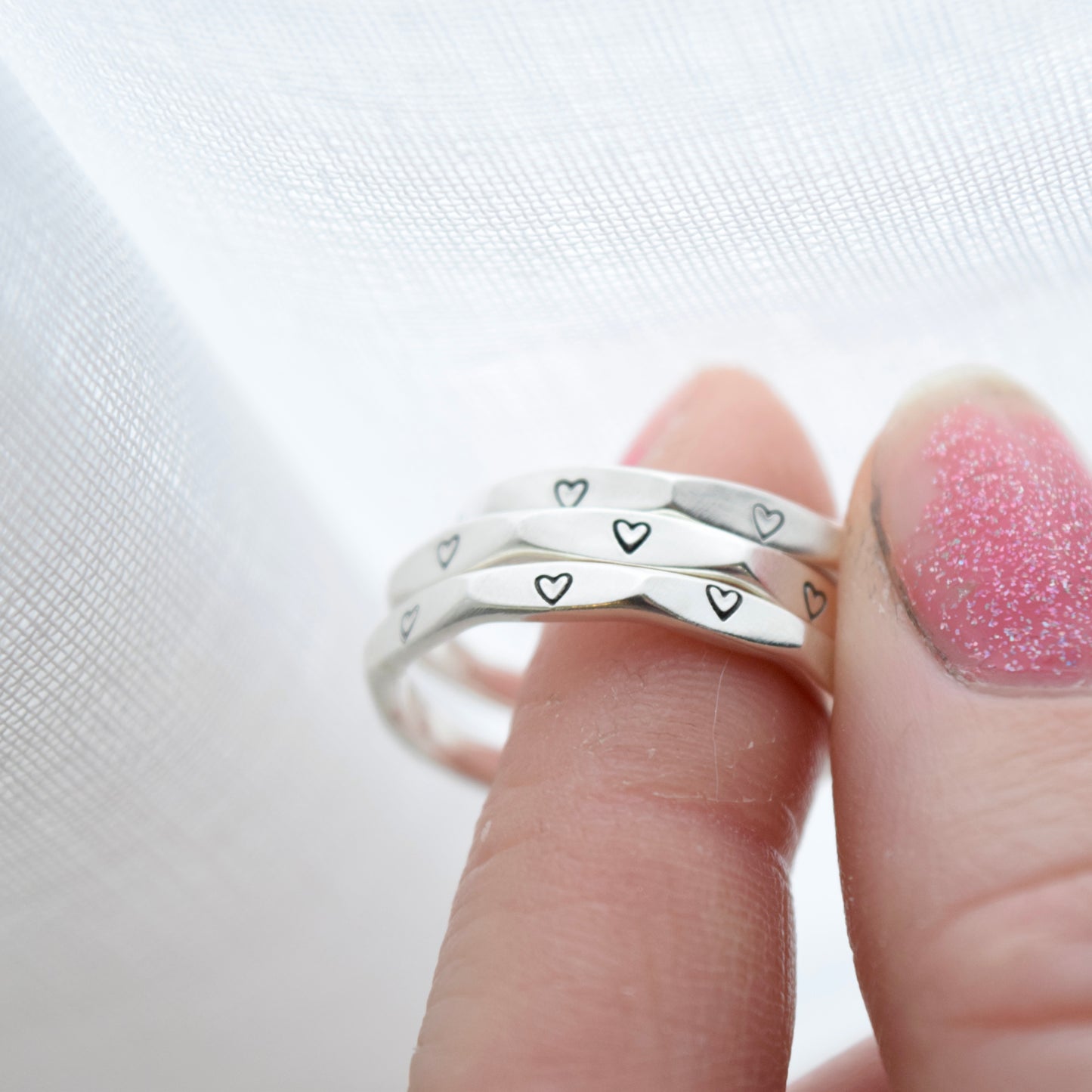 Stamped Heart Ring