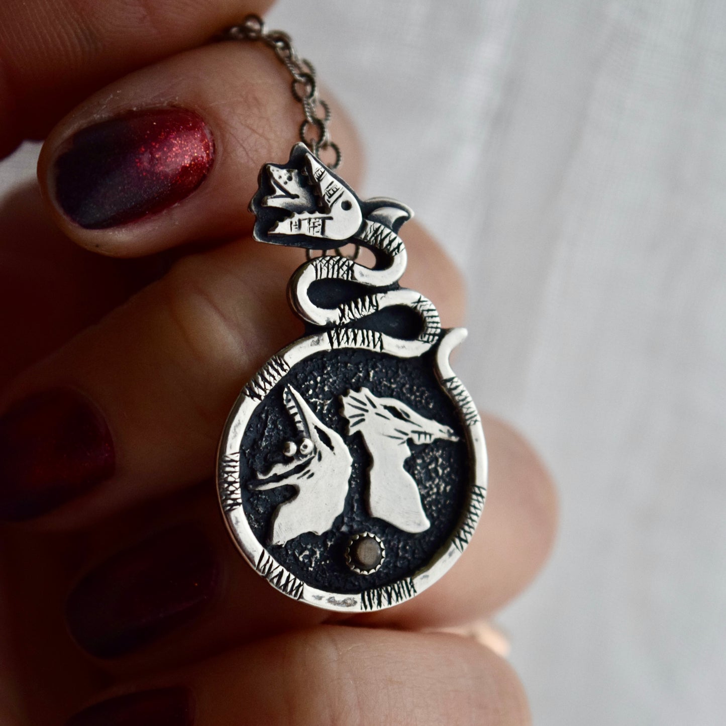 The Maitlands Portrait Pendant with Black Star Sapphire