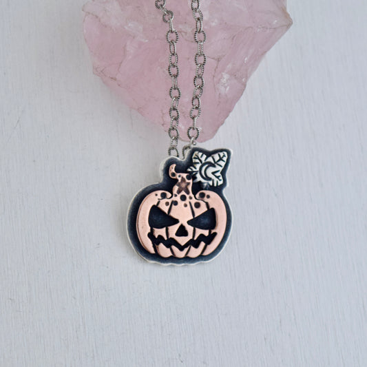 Enchanted Pumpkin Head Pendant