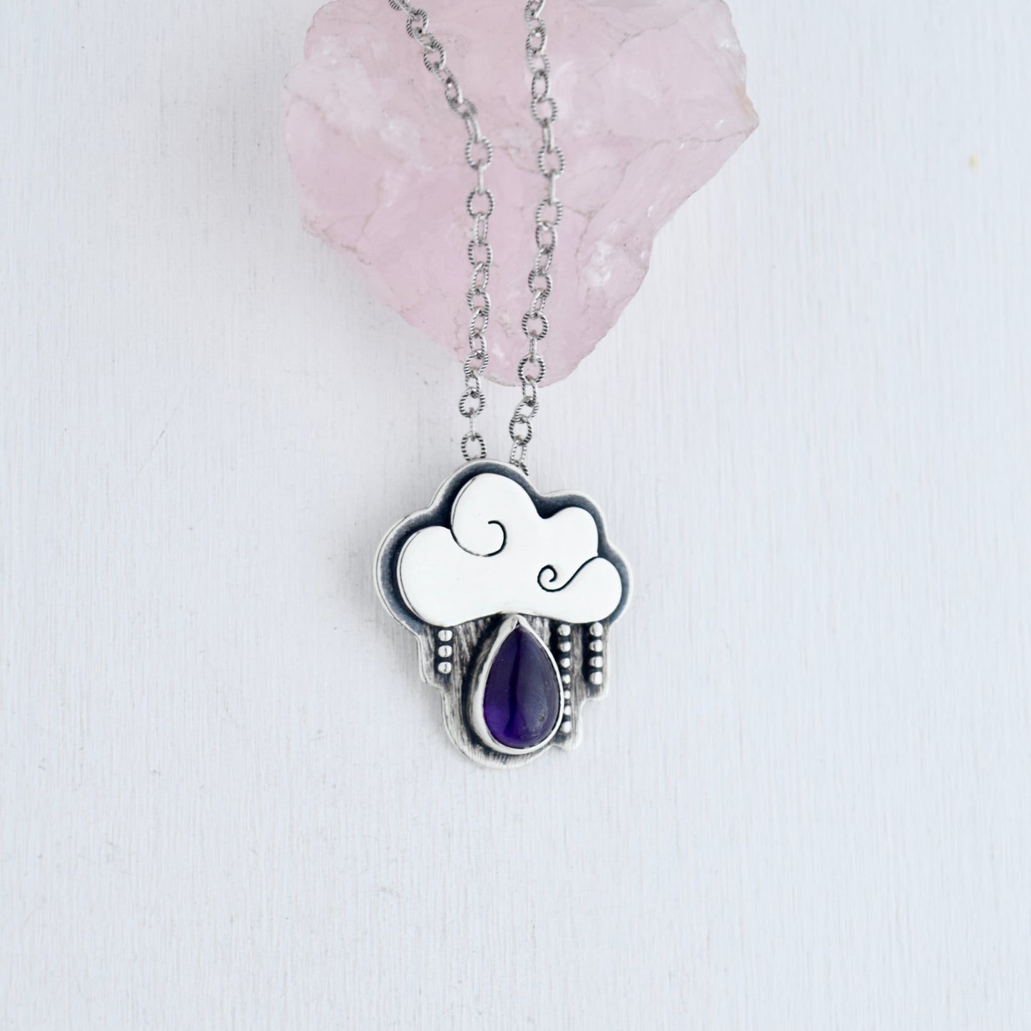Little Dark Cloud Necklace with Amethyst