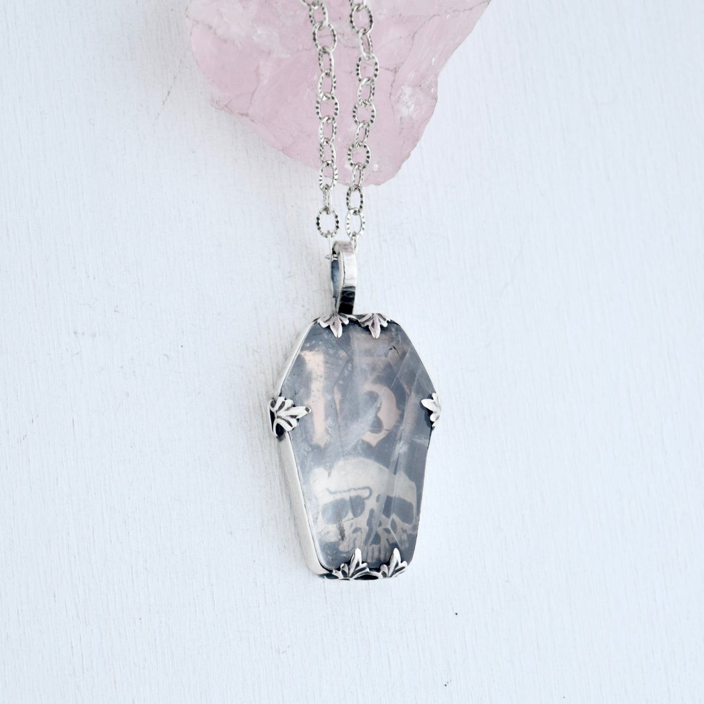 Clear Quartz Coffin Necklace