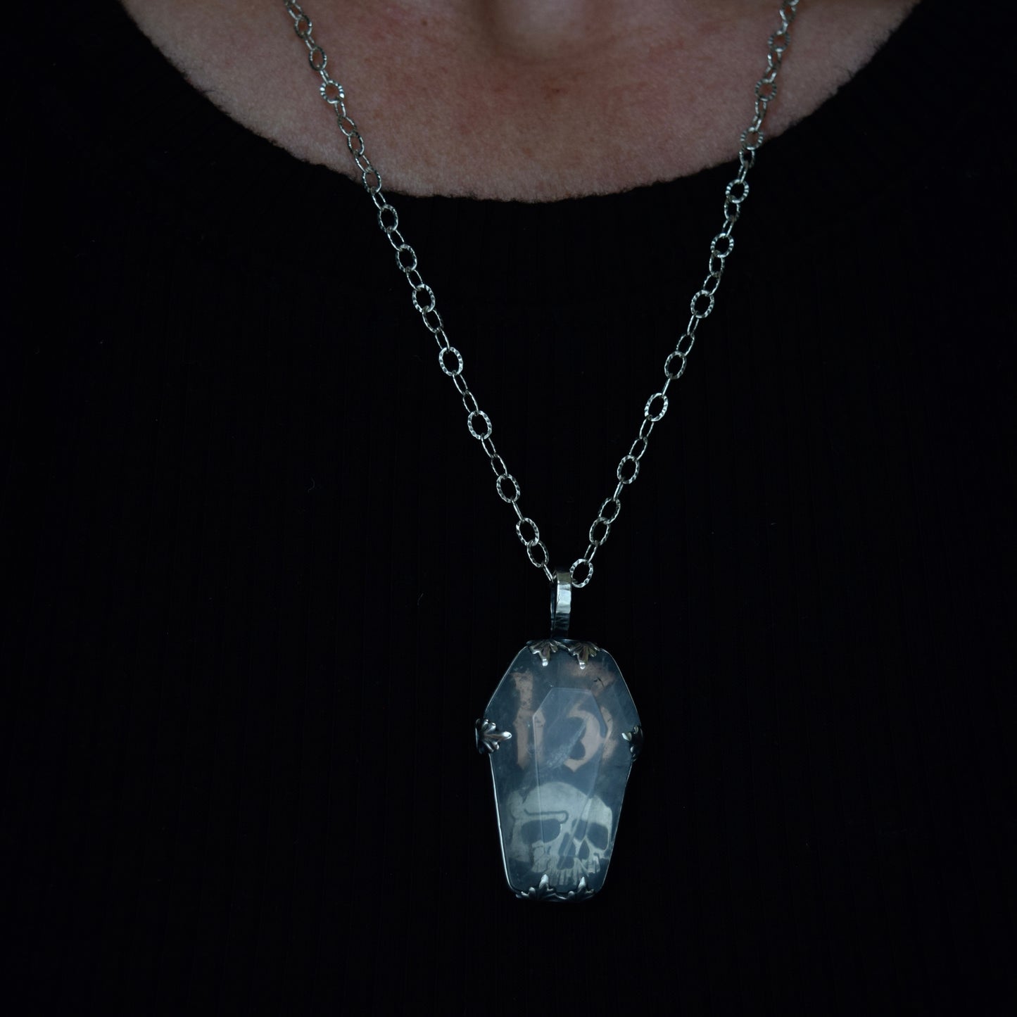 Clear Quartz Coffin Necklace