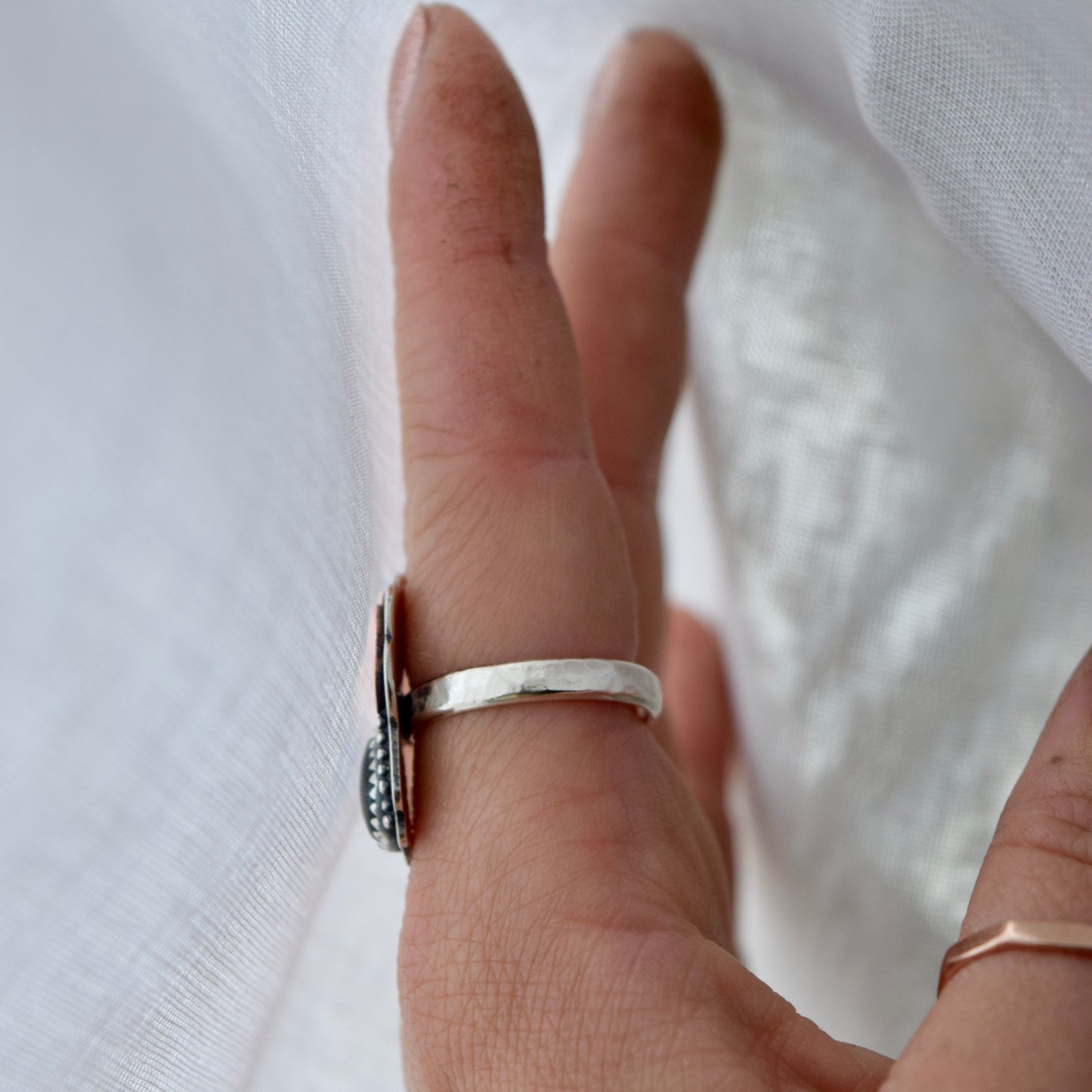 Friday the 13th Little Dark Cloud Ring with Black Onyx size 8