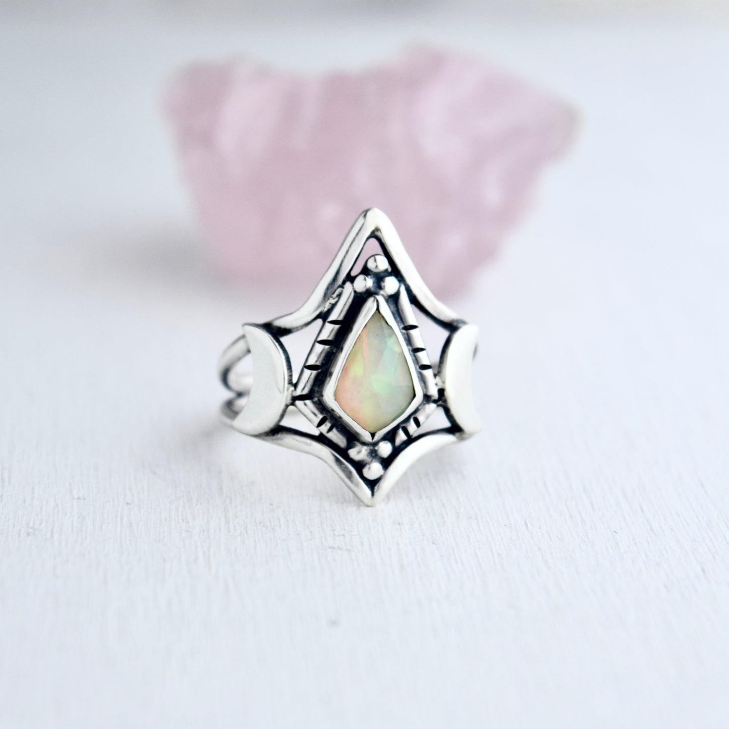 North Star Ring with Ethiopian Opal Size 7