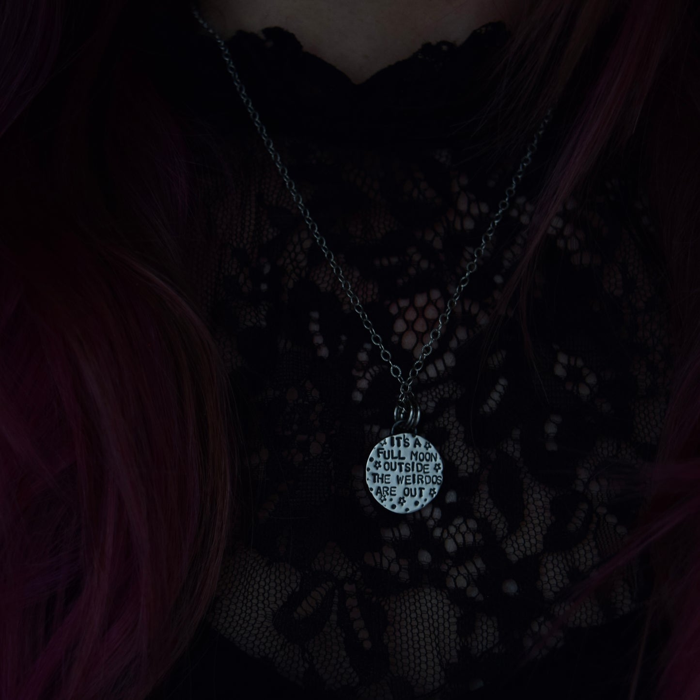 Double Sided Lunar Phase Pendant with Bronze