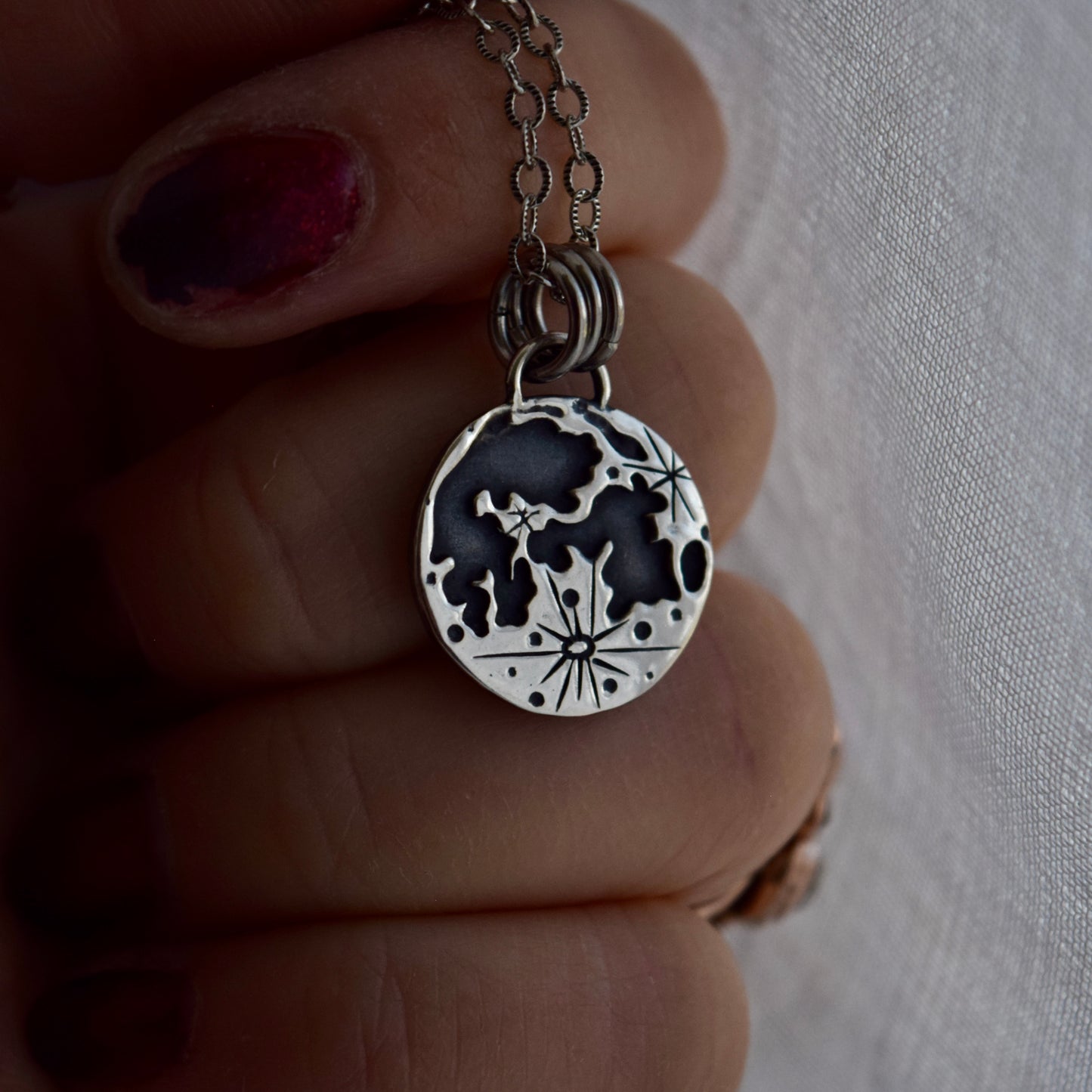 Double Sided Lunar Phase Pendant