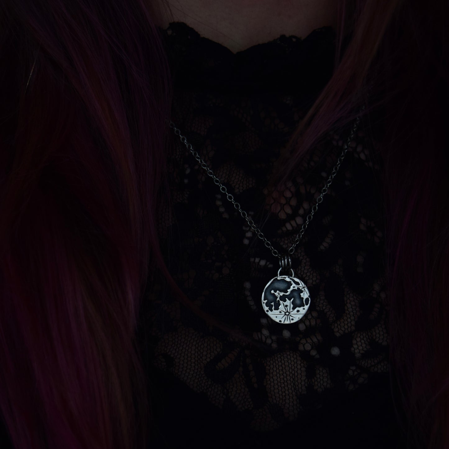 Double Sided Lunar Phase Pendant