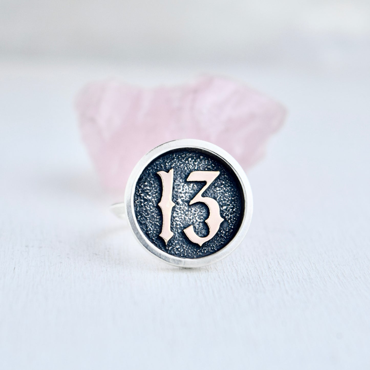 Friday the 13th Ring with Rose Gold Fill Size 9