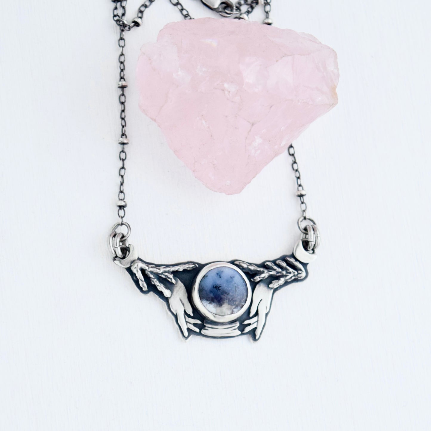 Winter Witch Necklace with Dendritic Agate #002