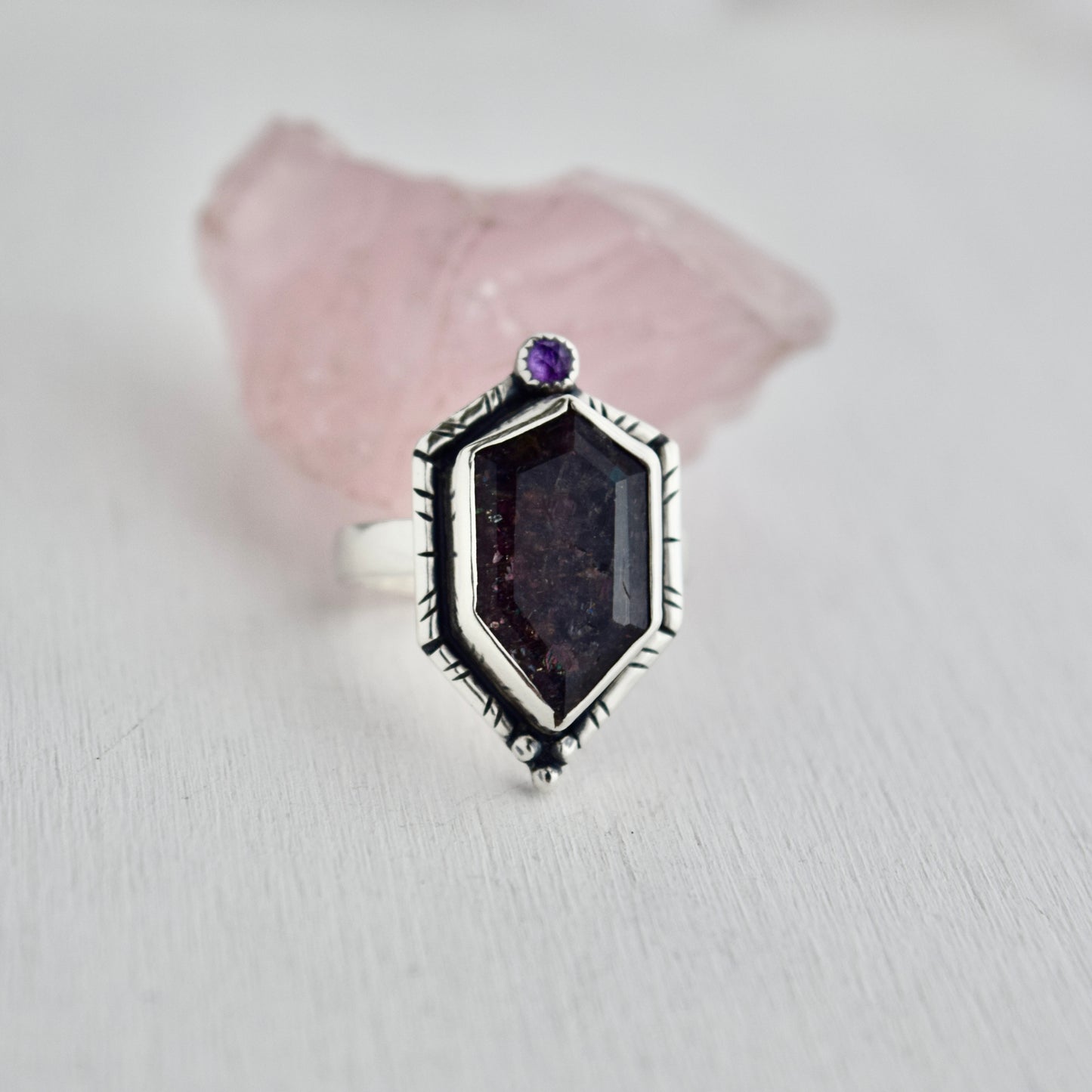 Iolite Ring with Amethyst size 6.5