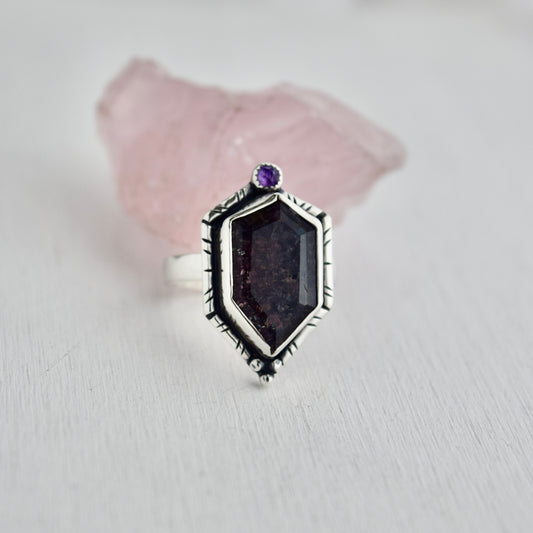 Iolite Ring with Amethyst size 6.5