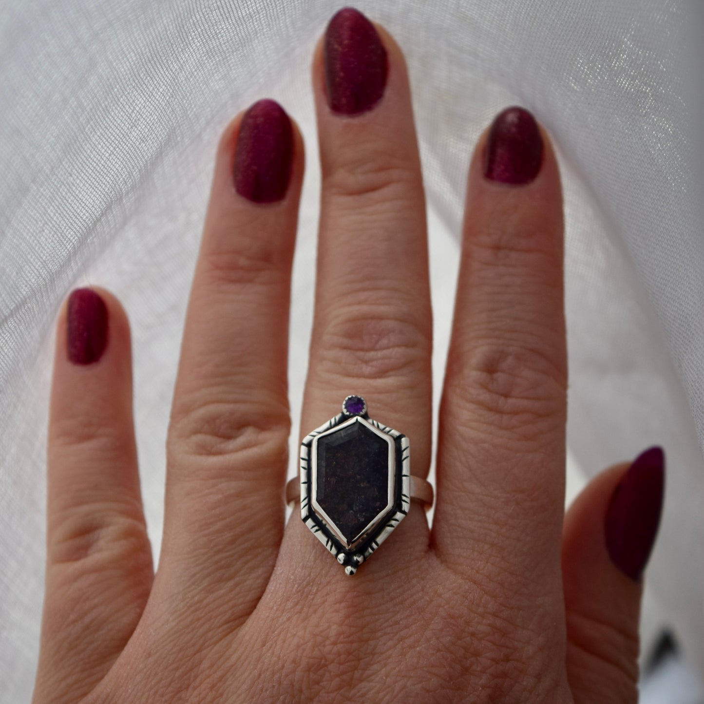 Iolite Ring with Amethyst size 6.5