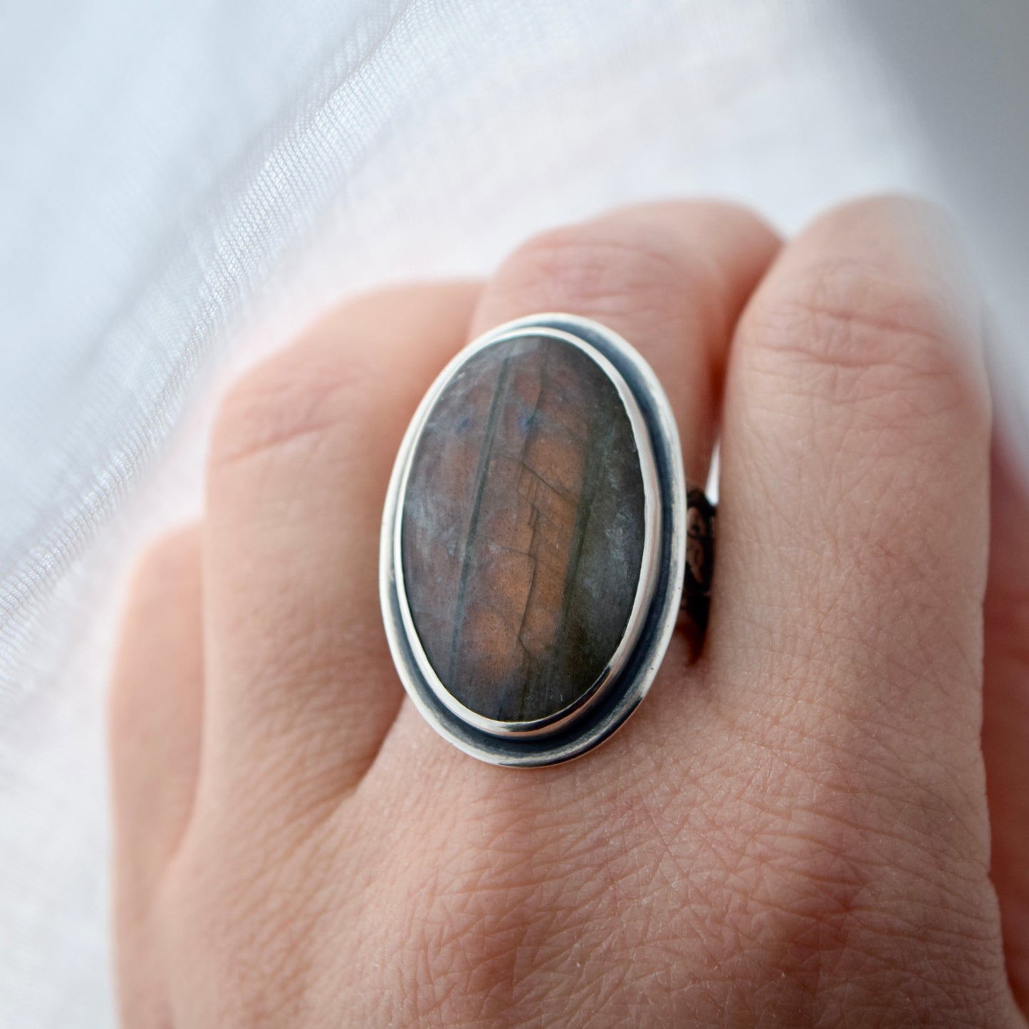 Witches Brew Ring with Labradorite Size 7.5