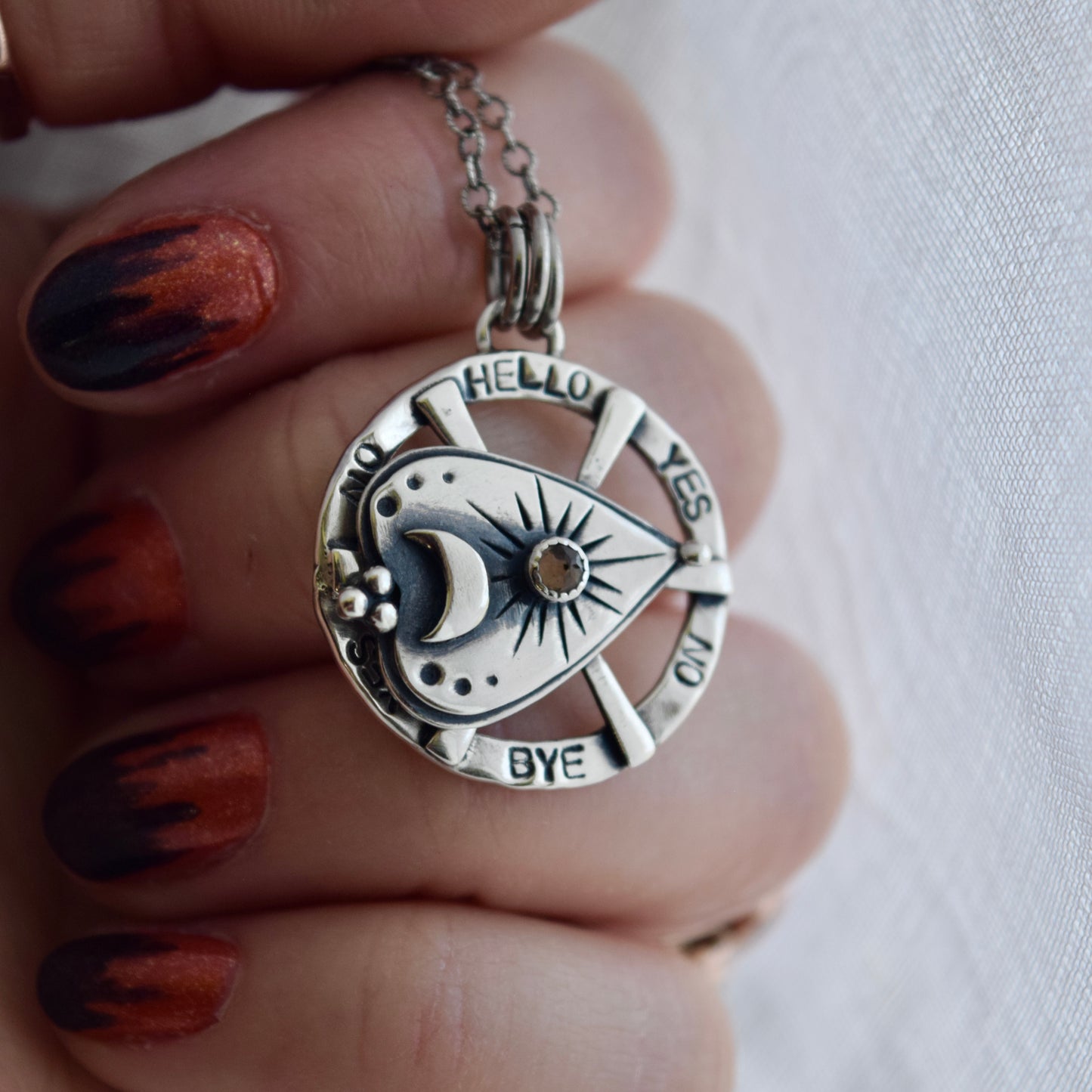 Planchette Axis Pendant with Smokey Quartz