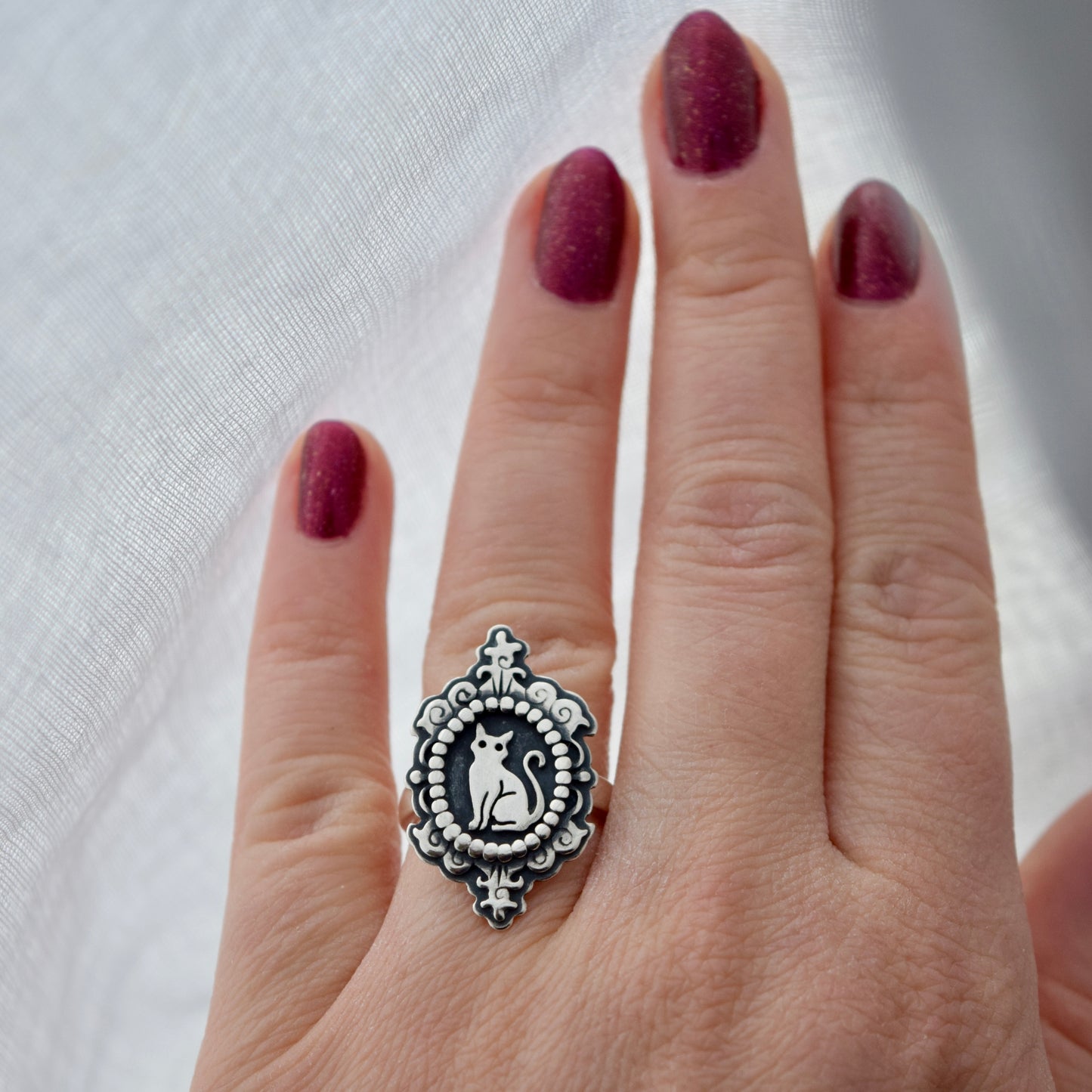 Cat Cameow Ring Size 5.5