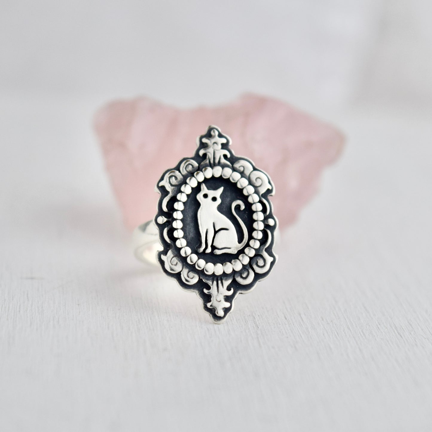 Cat Cameow Ring Size 6.5