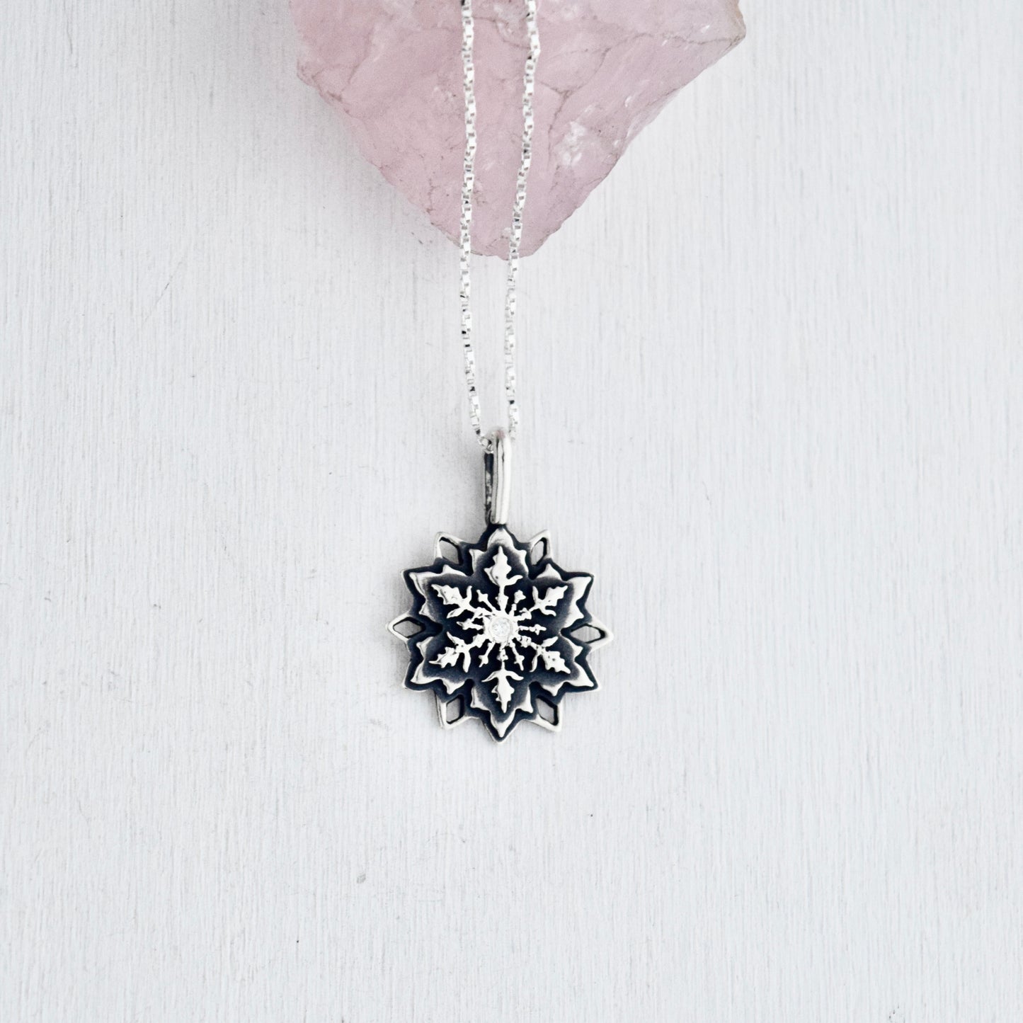 Snowflake Necklace with .02c Diamond