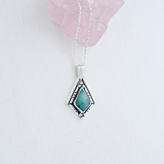 North Star Necklace with Rose Cut Emerald