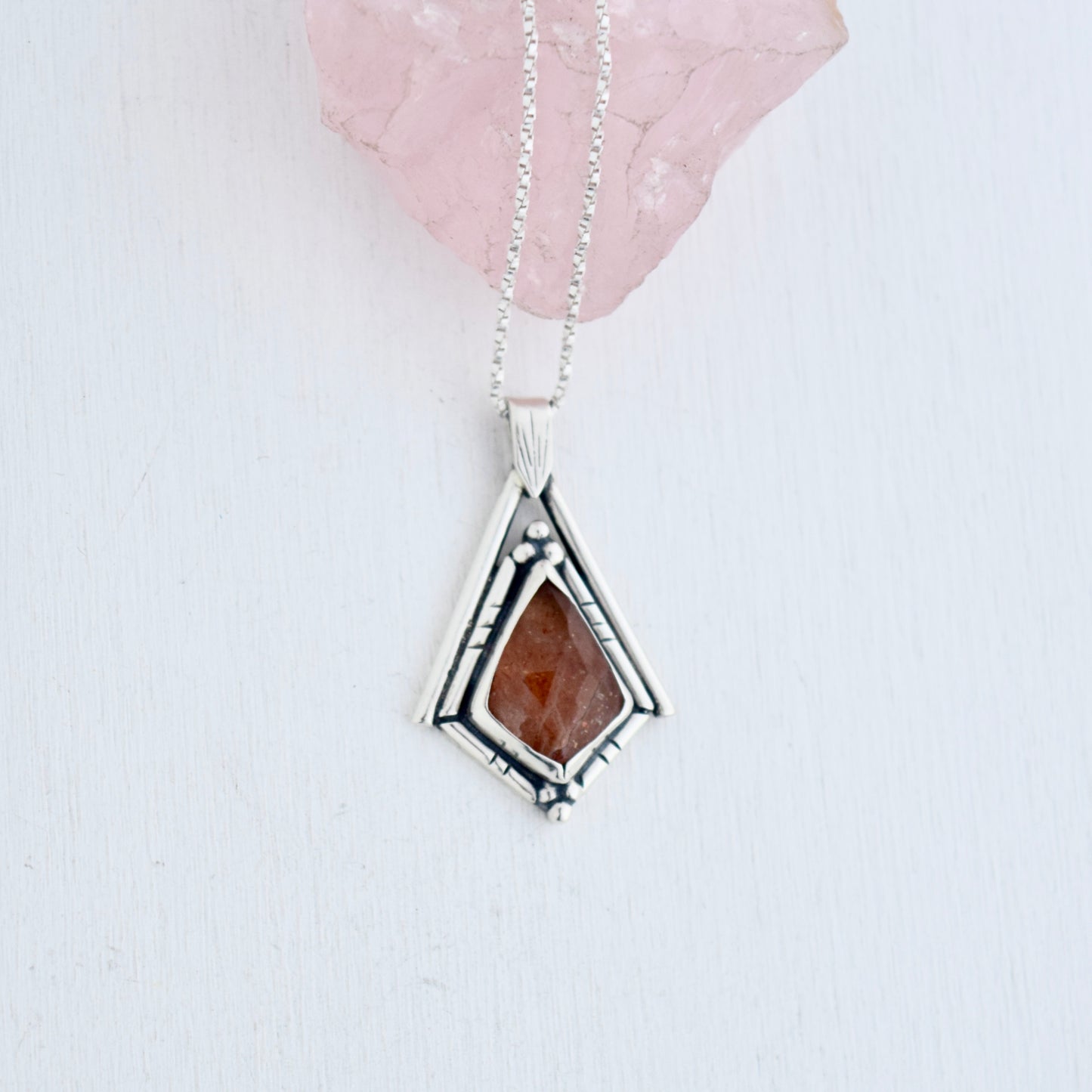 North Star Necklace with Sunstone