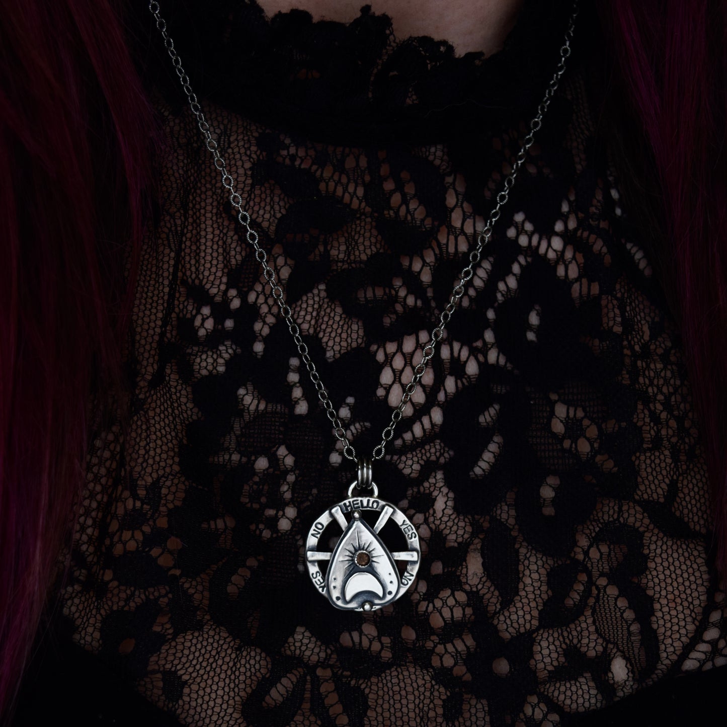 Planchette Axis Pendant with Smokey Quartz