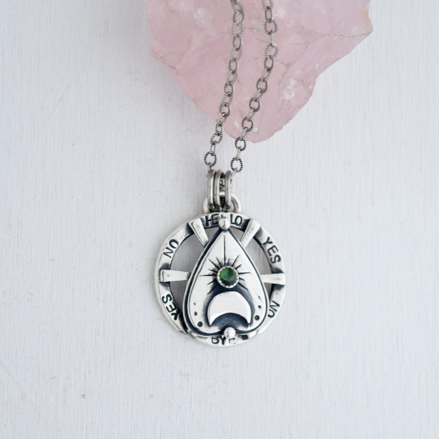 Planchette Axis Pendant with Tourmaline