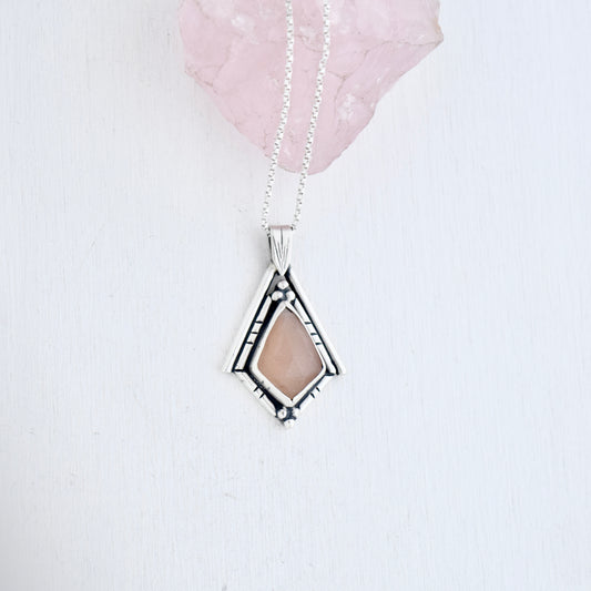 North Star Necklace with Peach Moonstone