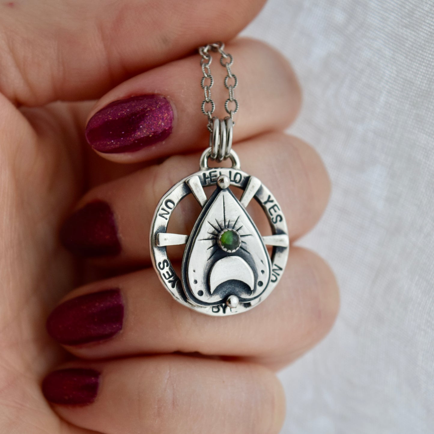 Planchette Axis Pendant with Tourmaline