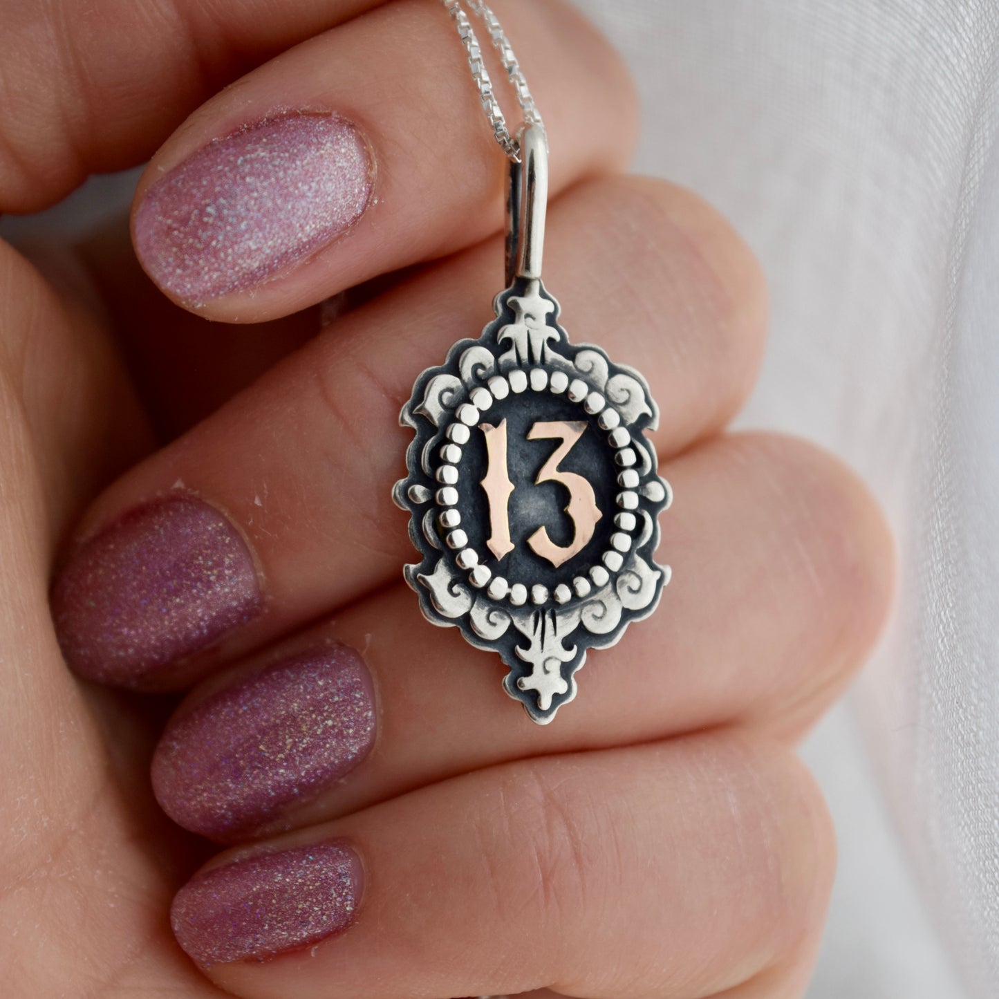 13 Cameo Necklace with Rose Gold Fill