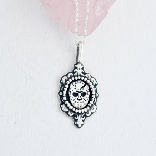 Friday the 13th Mask Cameo Necklace