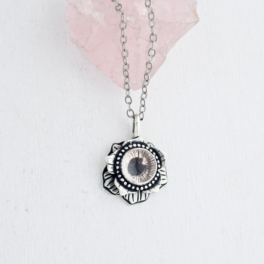 Ocular Flora Necklace with Rose Gold Fill and Clear Quartz