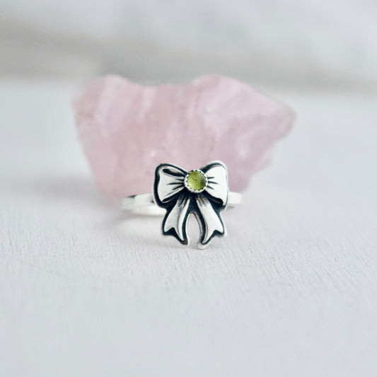 Tourmaline Bow Ring size 6.25