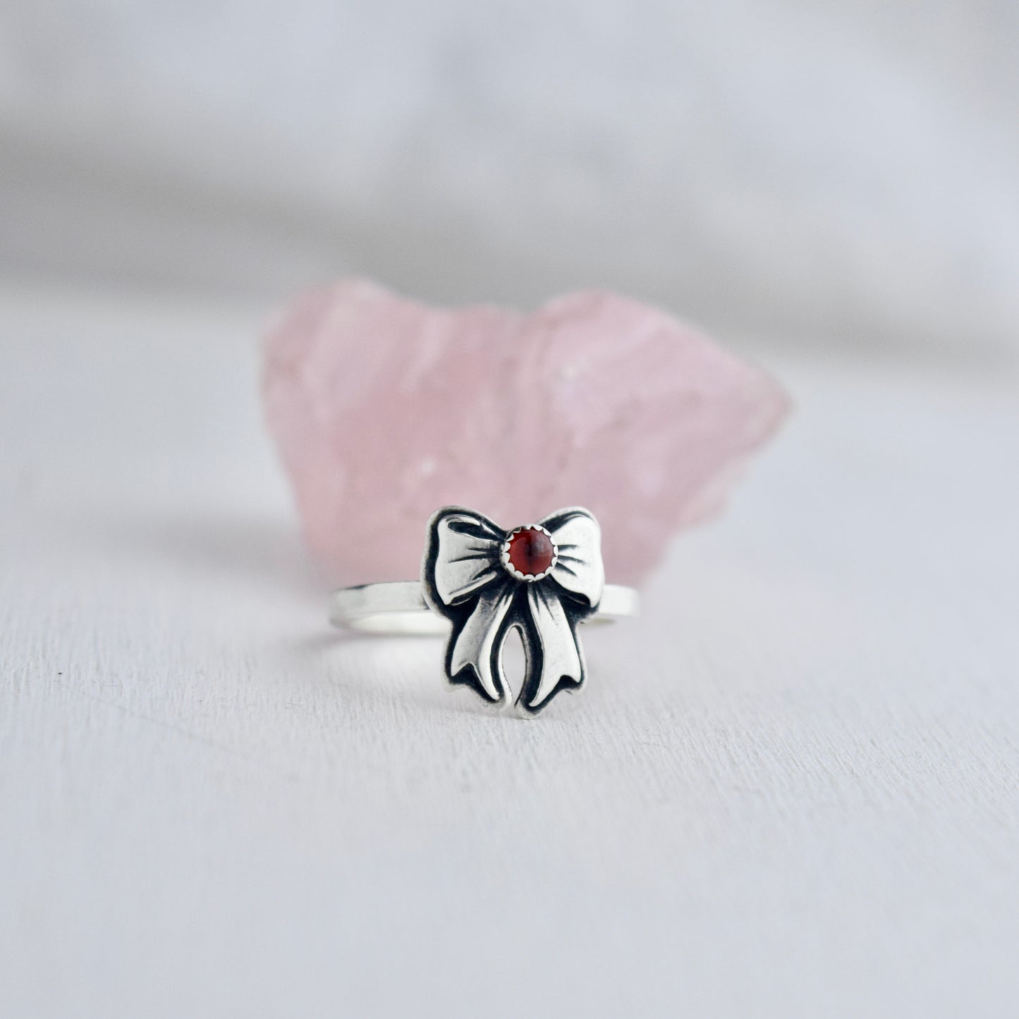 Garnet Bow Ring size 7