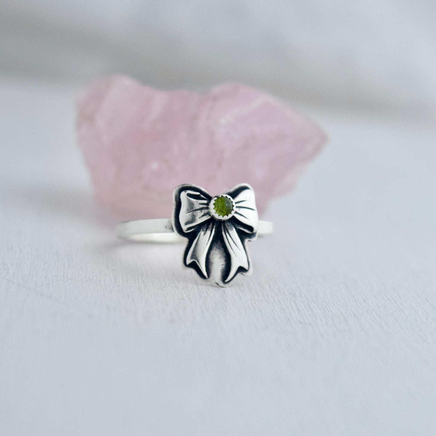 Tourmaline Bow Ring size 9.25