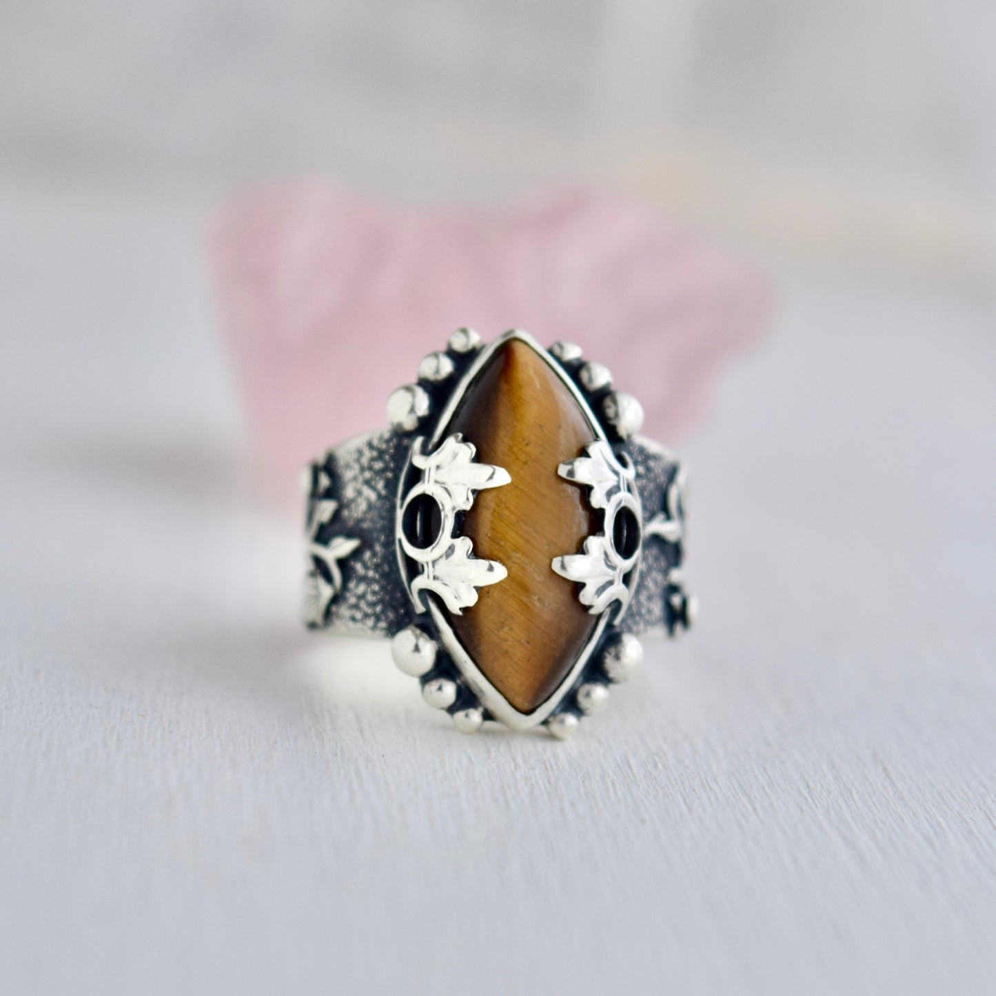 Tigers Eye Statement Ring with Gold Fill size 7.25