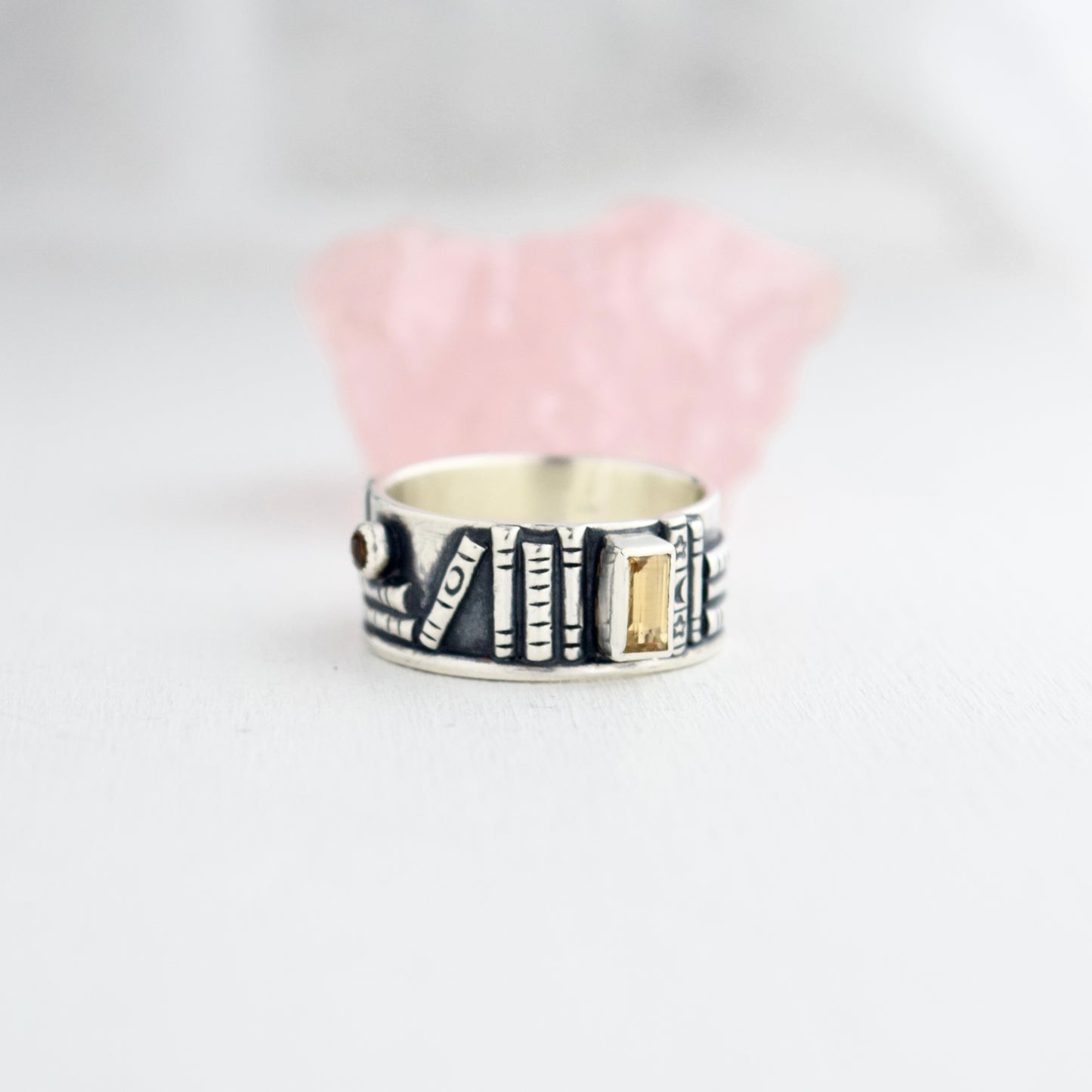 Bookshelf Ring Band with Citrine Size 8