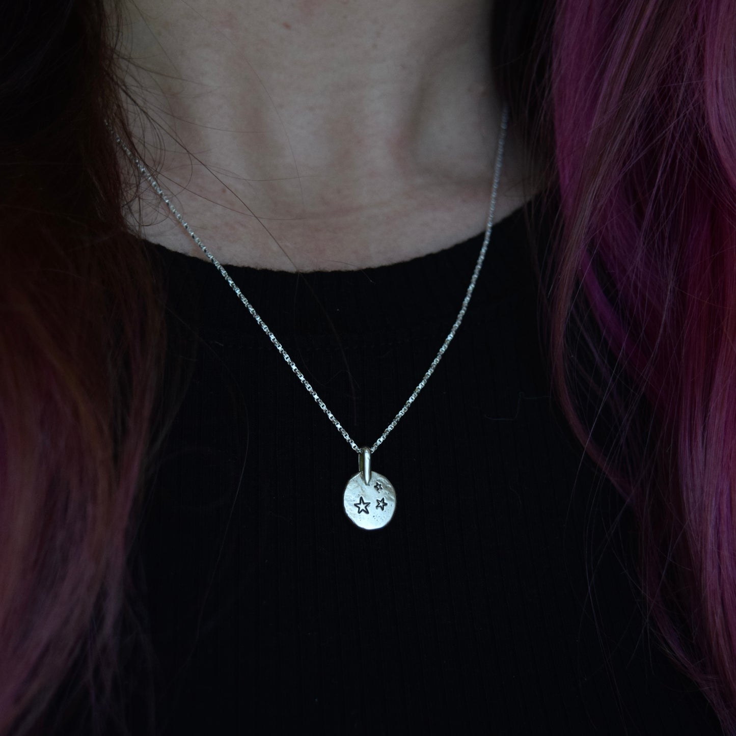 Three Star Coin Necklace