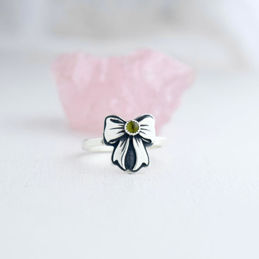 Tourmaline Bow Ring size 7