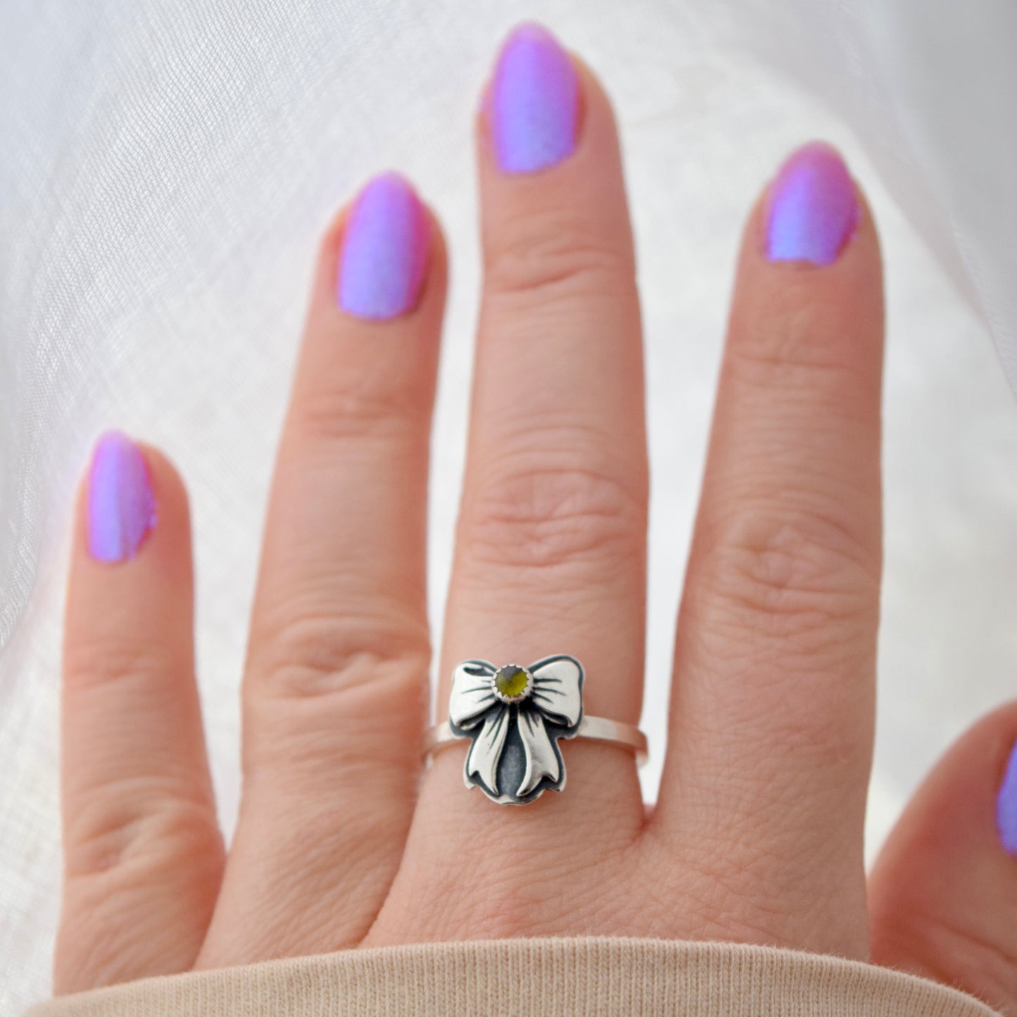 Tourmaline Bow Ring size 7