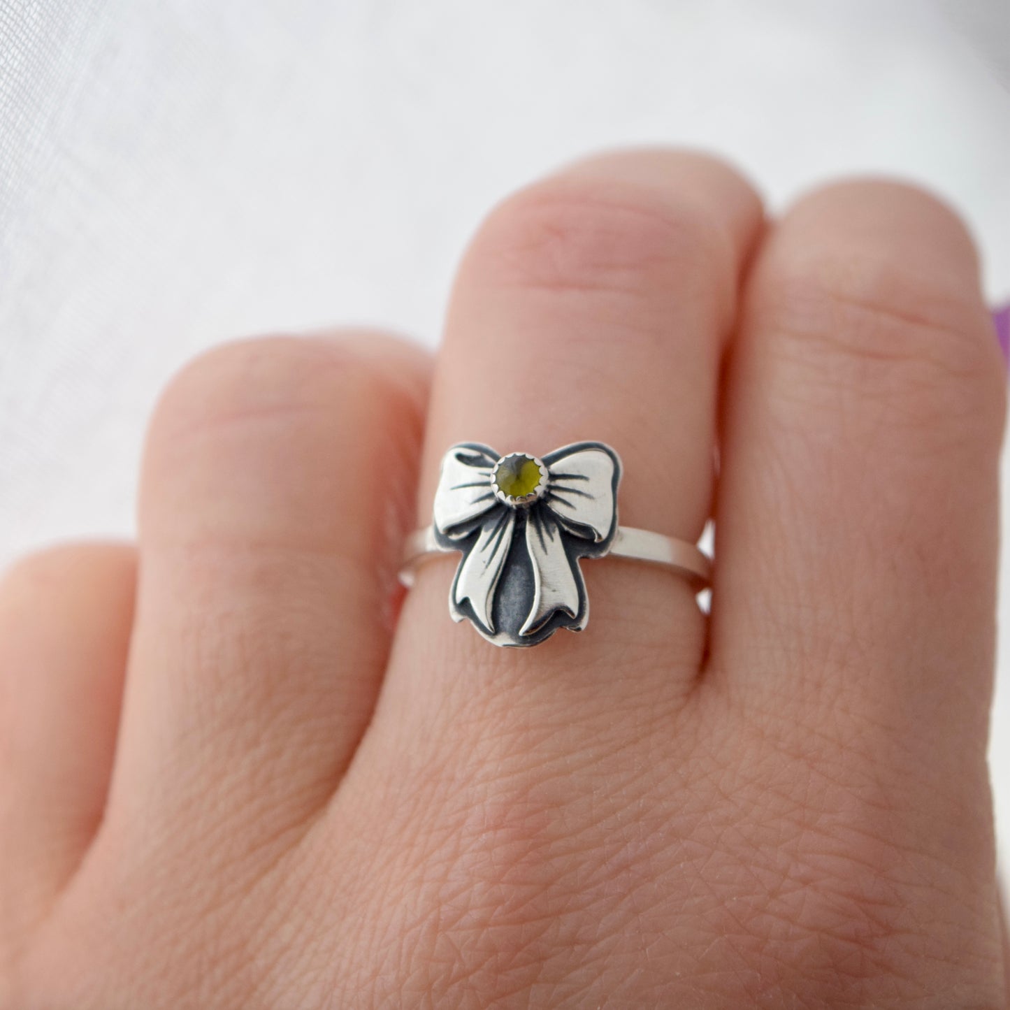 Tourmaline Bow Ring size 7