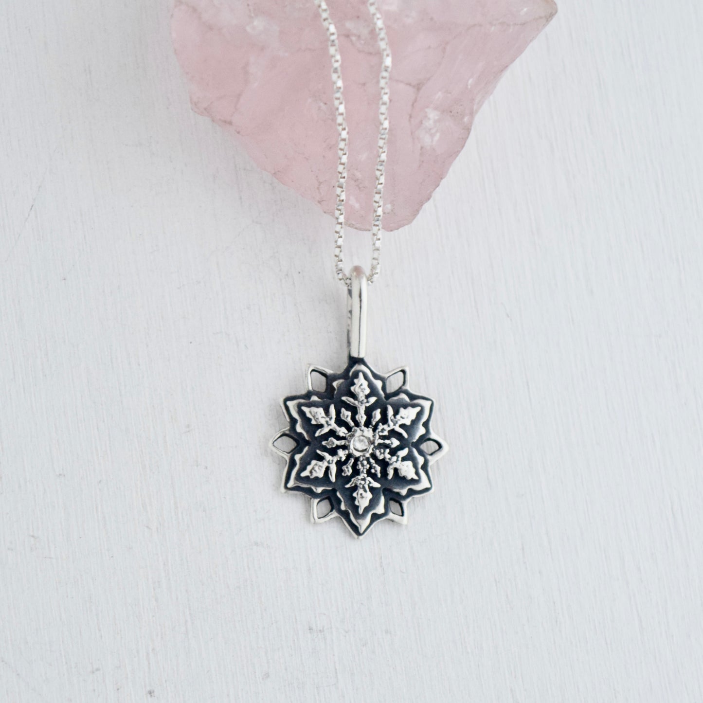 Snowflake Necklace with .02c Diamond