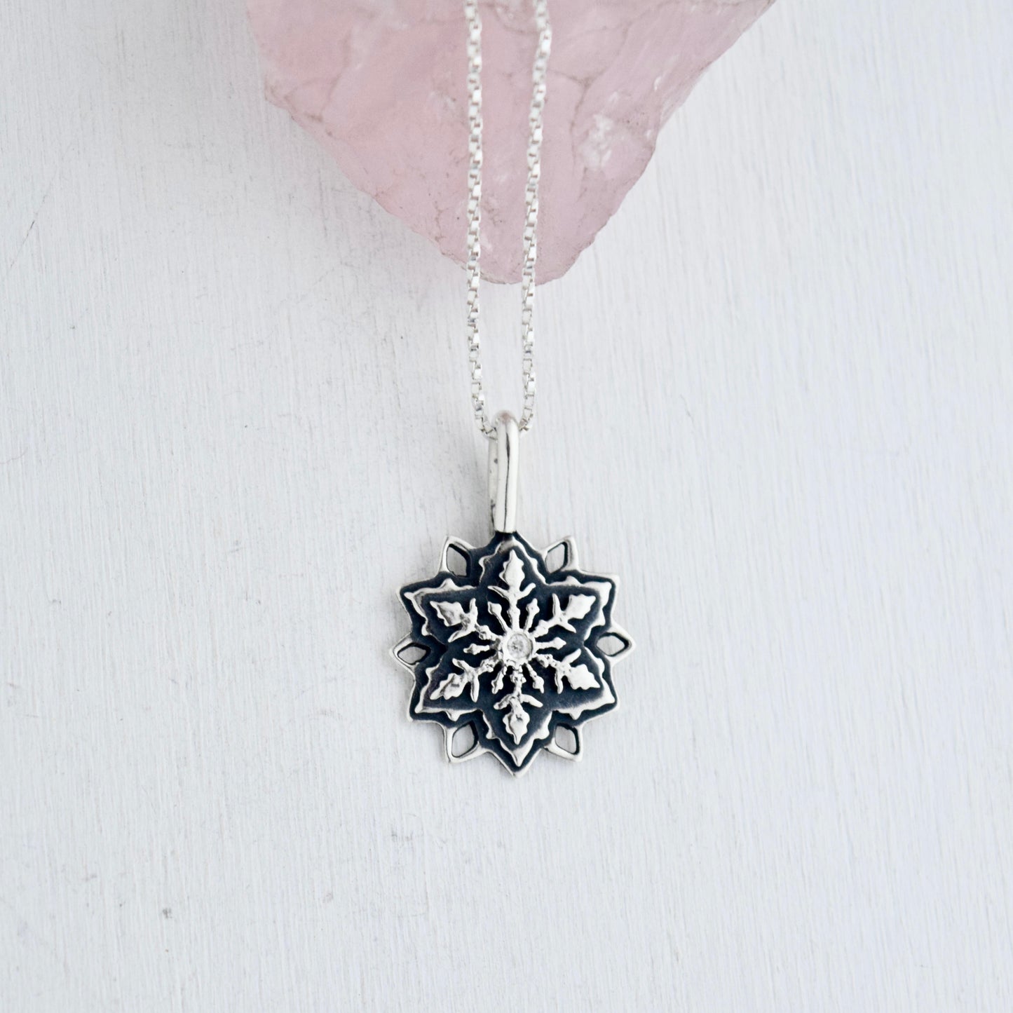 Snowflake Necklace with .02c Diamond