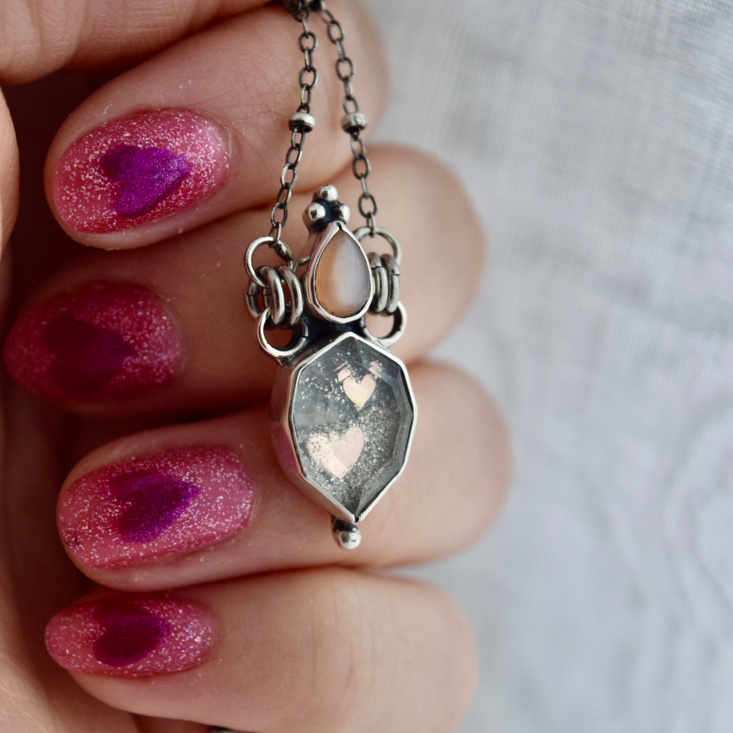 Lover Potion Bottle Necklace with Sterling Silver Dust